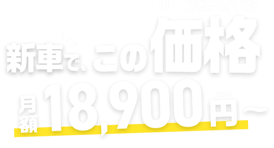 新車でこの価格 月額18900円(税込)~